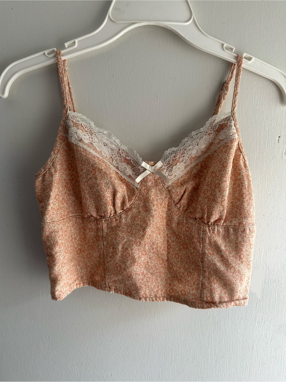 American Eagle Corset Crop Top | Size Small | Lace Trim | 100% Cotton
